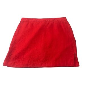 Simons Contemporaine Linen Skort Linen Skirt with Shorts Lining Womens 14 Red